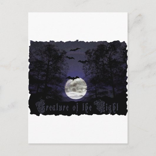 最も暗い夜の生き物 ポストカード (正面)