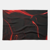 最も暗い赤い基金の赤い曲線または起伏 キッチンタオル (横)