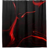 最も暗い赤い基金の赤い曲線または起伏 シャワーカーテン (正面)