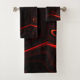 最も暗い赤い基金の赤い曲線または起伏 バスタオルセット