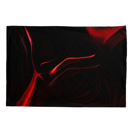 最も暗い赤い基金の赤い曲線または起伏 枕カバー (裏面-左)