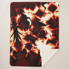 最も暗い赤い背景に彫られた焚き火 シェルパブランケット