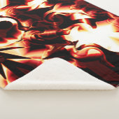 最も暗い赤い背景に彫られた焚き火 シェルパブランケット (3/4)