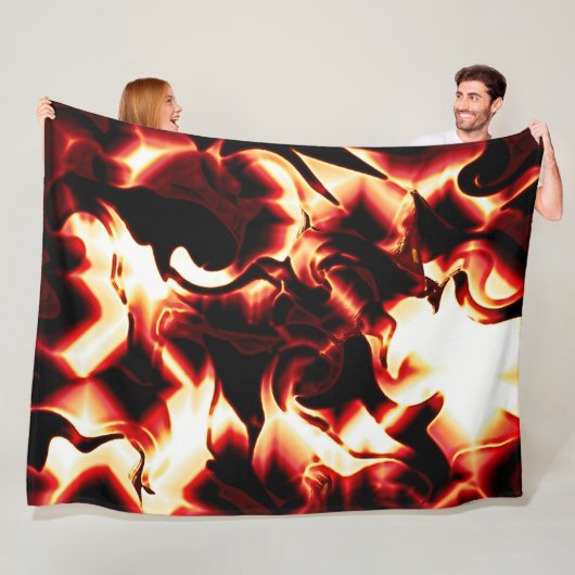 最も暗い赤い背景に彫られた焚き火 フリースブランケット (インサイチュ)