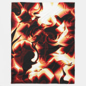 最も暗い赤い背景に彫られた焚き火 フリースブランケット (正面)