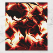 最も暗い赤い背景に彫られた焚き火 ワインラベル (シングルラベル)