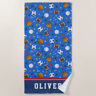 最も最高のでカラフルなロイヤルブルーは球を遊ばします ビーチタオル