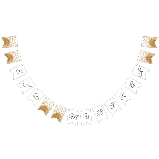 最も最高のでシックな金エレガントで幸せなeidムバラク バンティングフラッグ (全)