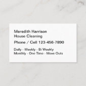 最も最高ので上品な家のクリーニングのデザイン 名刺 (裏面)