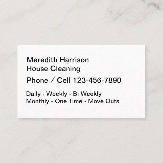 最も最高ので上品な家のクリーニングのデザイン 名刺 (裏面)