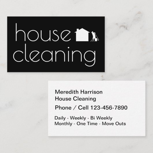 最も最高ので上品な家のクリーニングのデザイン 名刺 (正面/裏面)