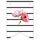 最も最高ので幸せなeidのmubarkのシックな花の白黒 バンティングフラッグ (第2の旗)