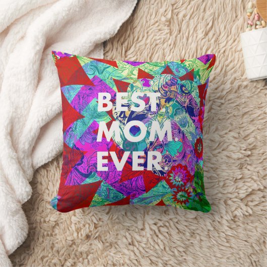 最も最高のなお母さんのカラフルで抽象的な母の日のギフト クッション (ブランケット)