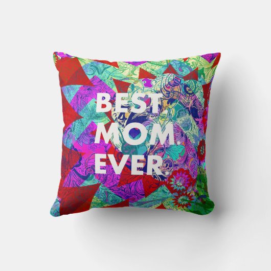 最も最高のなお母さんのカラフルで抽象的な母の日のギフト クッション (裏面)