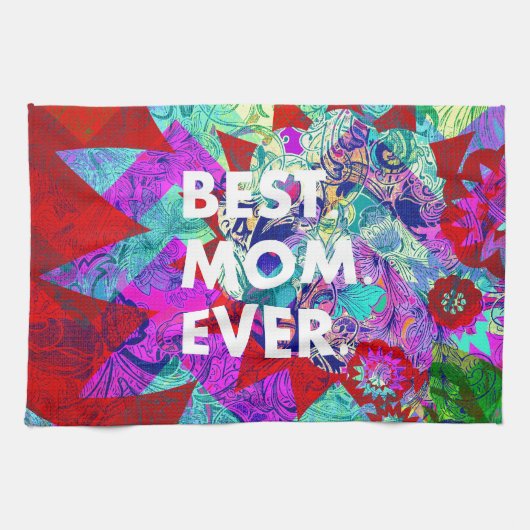 最も最高のなお母さんのカラフルな花の母の日のギフト キッチンタオル (横)