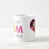 最も最高のなお母さんのピンクの花の写真の単にハート コーヒーマグカップ (中央)