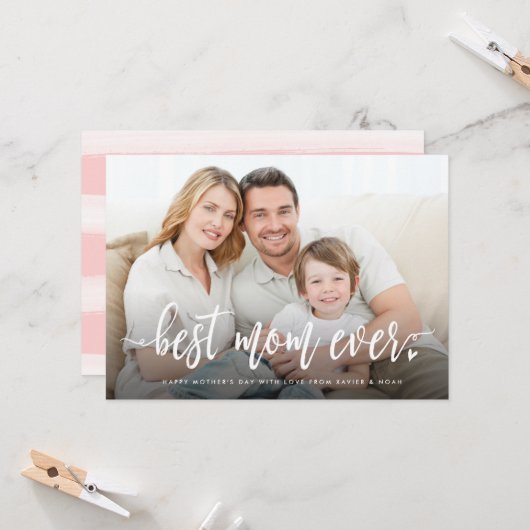 最も最高のなお母さんの写真の母の日 カード (正面/裏面インサイチュ)