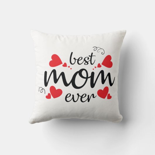 最も最高のなお母さんの母の日のタイポグラフィ|の装飾用クッション クッション (裏面)