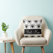 最も最高のなお母さんの母の日の黒のハートの渦巻 クッション (椅子)