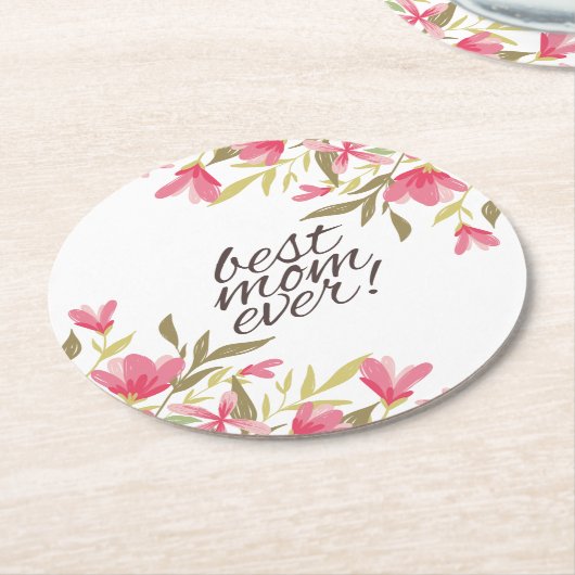 最も最高のなお母さんの母の日|のコースター ラウンドペーパーコースター (アングル)