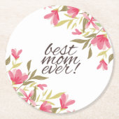 最も最高のなお母さんの母の日|のコースター ラウンドペーパーコースター (正面)