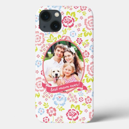 最も最高のなお母さんの花のパーソナライズでカスタムな写真 Case-Mate iPhoneケース (裏面)