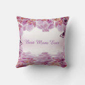 最も最高のなお母さんの蘭の蝶引用文の装飾用クッション クッション (裏面)