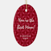 最も最高のなお母さんの赤い雪片パターンです セラミックオーナメント (右)