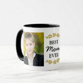 最も最高のなお母さんの金ゴールドの花のカスタムの写真 マグカップ (正面左)