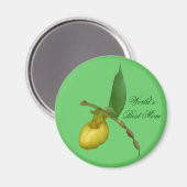 最も最高のなお母さんの黄色の女性スリッパ花の写真の磁石 マグネット (正面/裏面)