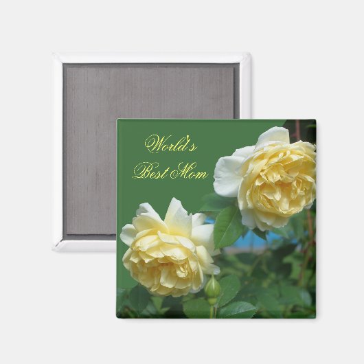 最も最高のなお母さんの黄色バラの花の写真の磁石 マグネット (正面/裏面)