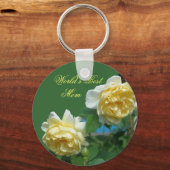 最も最高のなお母さんの黄色バラの花の写真Keychain キーホルダー (正面)