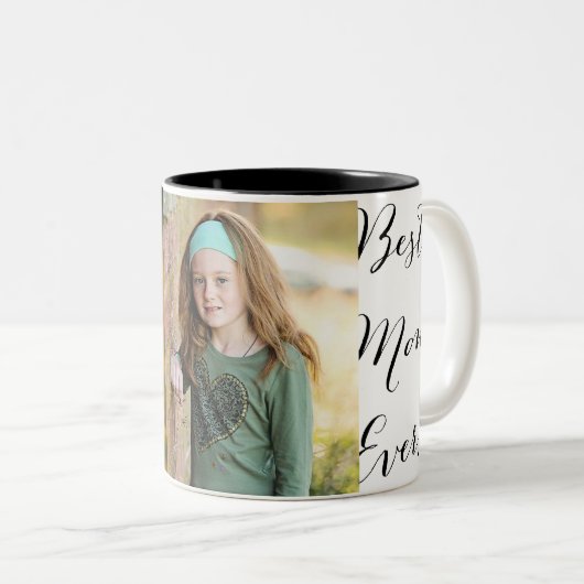 "最も最高のなお母さん"のパーソナライズな写真のマグ ツートーンマグカップ (正面右)