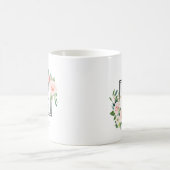 最も最高のなお母さん|の赤面のピンクの水彩画の開花 コーヒーマグカップ (中央)