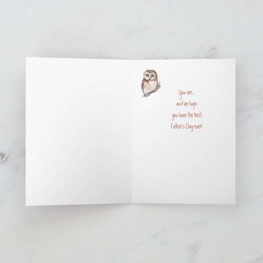 最も最高のなお父さんの父の日のカスタムで賢いフクロウのユーモア カード (内部)