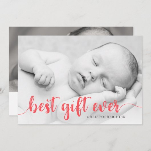 最も最高のなギフトの生まれたばかりのな初めてのクリスマスの完全な写真 案内状 (正面/裏面)