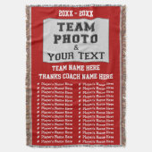 最も最高のなコーチのギフトのチーム写真およびすべてのプレーヤーの名前 スローブランケット (正面縦)