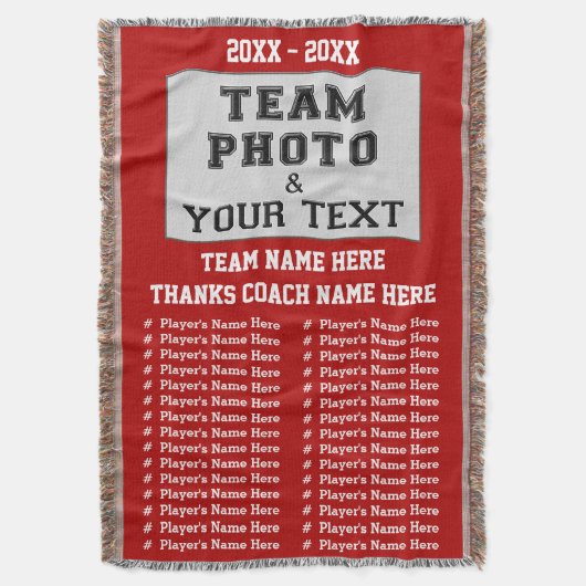 最も最高のなコーチのギフトのチーム写真およびすべてのプレーヤーの名前 スローブランケット (正面縦)