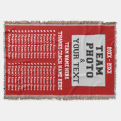 最も最高のなコーチのギフトのチーム写真およびすべてのプレーヤーの名前 スローブランケット (正面)