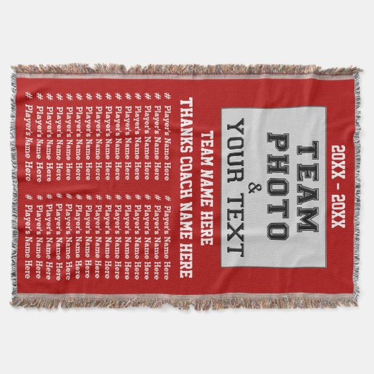 最も最高のなコーチのギフトのチーム写真およびすべてのプレーヤーの名前 スローブランケット (正面)