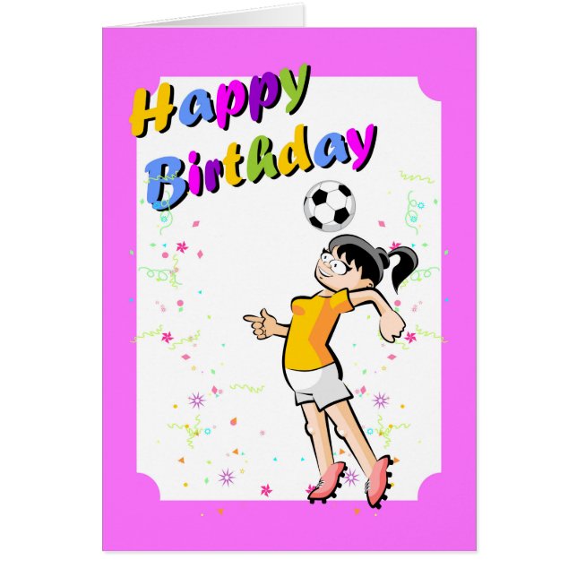 最も最高のなサッカーの選手の女の子のためのハッピーバースデー (正面)