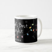 最も最高のなスタイリストのクリスマスの照明のマグ コーヒーマグカップ (正面右)