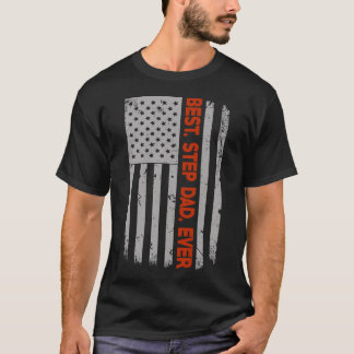 最も最高のなステップパパ米国の旗 Tシャツ