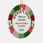 最も最高のなナースのクリスマスのギフト セラミックオーナメント (右)
