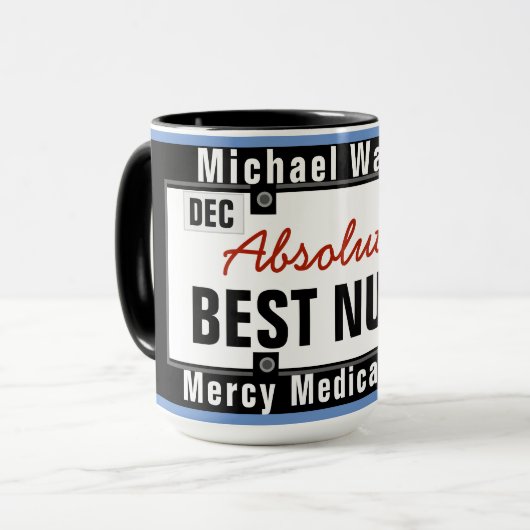 最も最高のなナースのマグのおもしろいなナンバープレート マグカップ (正面左)