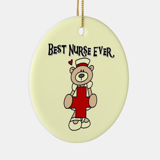 最も最高のなナースのTシャツおよびギフト セラミックオーナメント (右)