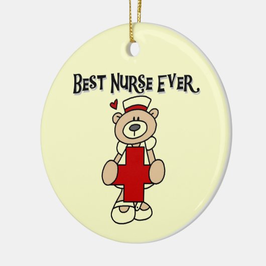最も最高のなナースのTシャツおよびギフト セラミックオーナメント (左)