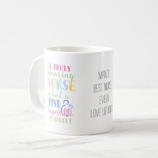 最も最高のなナース、ナースのマグ、ナースのギフト、ありがとう コーヒーマグカップ (正面左)