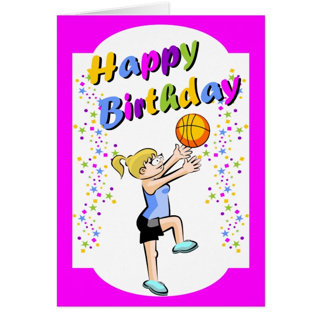 最も最高のなバスケットボール選手の女の子へのハッピーバースデー (正面)
