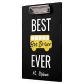 最も最高のなバス運転手のパーソナライズで黄色い黒 クリップボード (左)